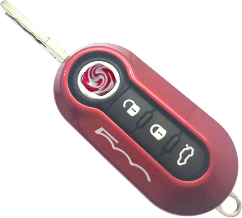 Schlüsseletui Schutzhülle kompatibel mit FIAT 500C 500-500L Abarth Grande Punto Brava Panda Stilo Linea (Rot glänzend) von PROTEX
