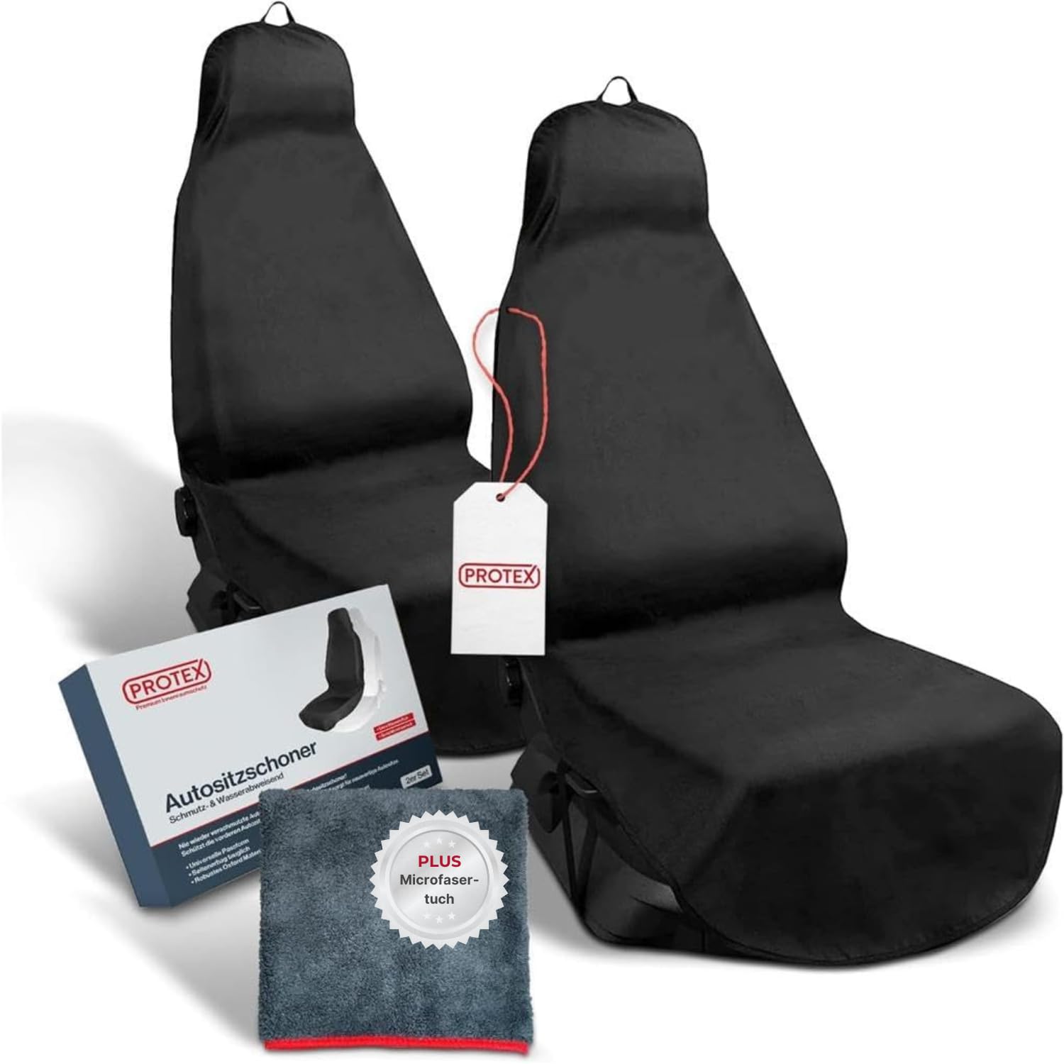 PROTEX Sitzschoner für Autositze - Werkstattschoner - Rutsch- und wasserfestes, schmutzabweisendes Oxford-Material - Ideale Passform - schwarz (2 Stück) von PROTEX