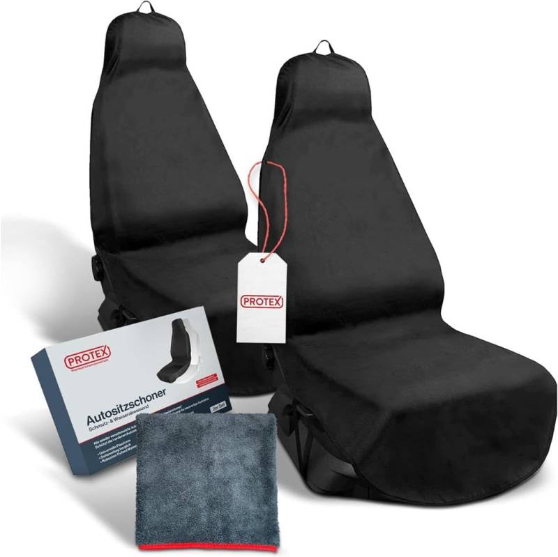 PROTEX Sitzschoner für Autositze - Werkstattschoner - Rutsch- und wasserfestes, schmutzabweisendes Oxford-Material - Ideale Passform - schwarz (2 Stück) von PROTEX