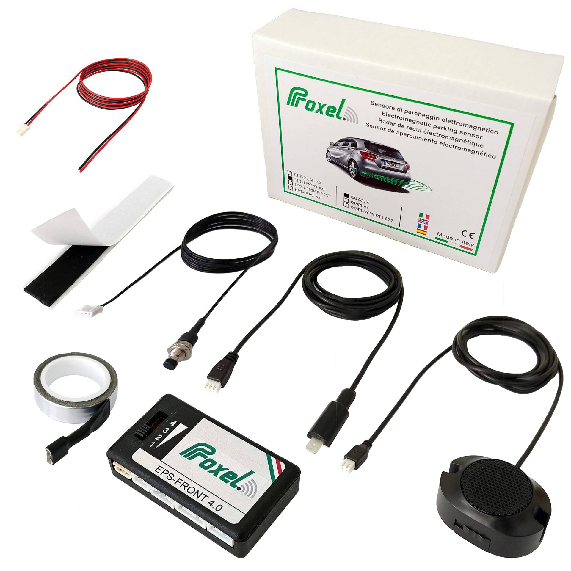 Proxel - Unsichtbare elektromagnetische Parksensoren EPS-FRONT 4.0, Front ohne Bohren der Stoßstange, Universal-Kit und Originalversion 2021 von Proxel