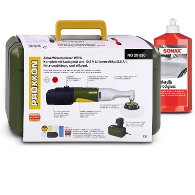 Proxxon Akku-Winkelpolierer - Ø 50 mm + 500 ml SONAX MetallicHochglanz Proxxon Akku-Winkelpolierer - Ø 50 mm + 500 ml SONAX MetallicHochglanz von Proxxon