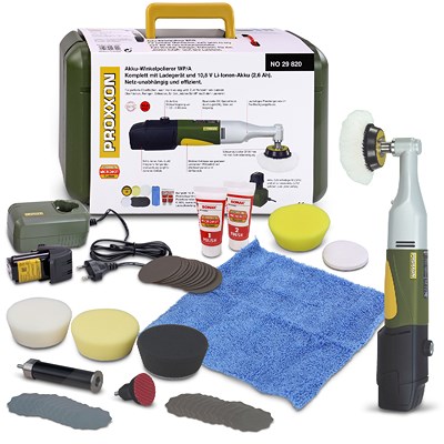 Proxxon Akku-Winkelpolierer - Ø 50 mm + Profi-Set zum Polieren Proxxon Akku-Winkelpolierer - Ø 50 mm + Profi-Set zum Polieren von Proxxon