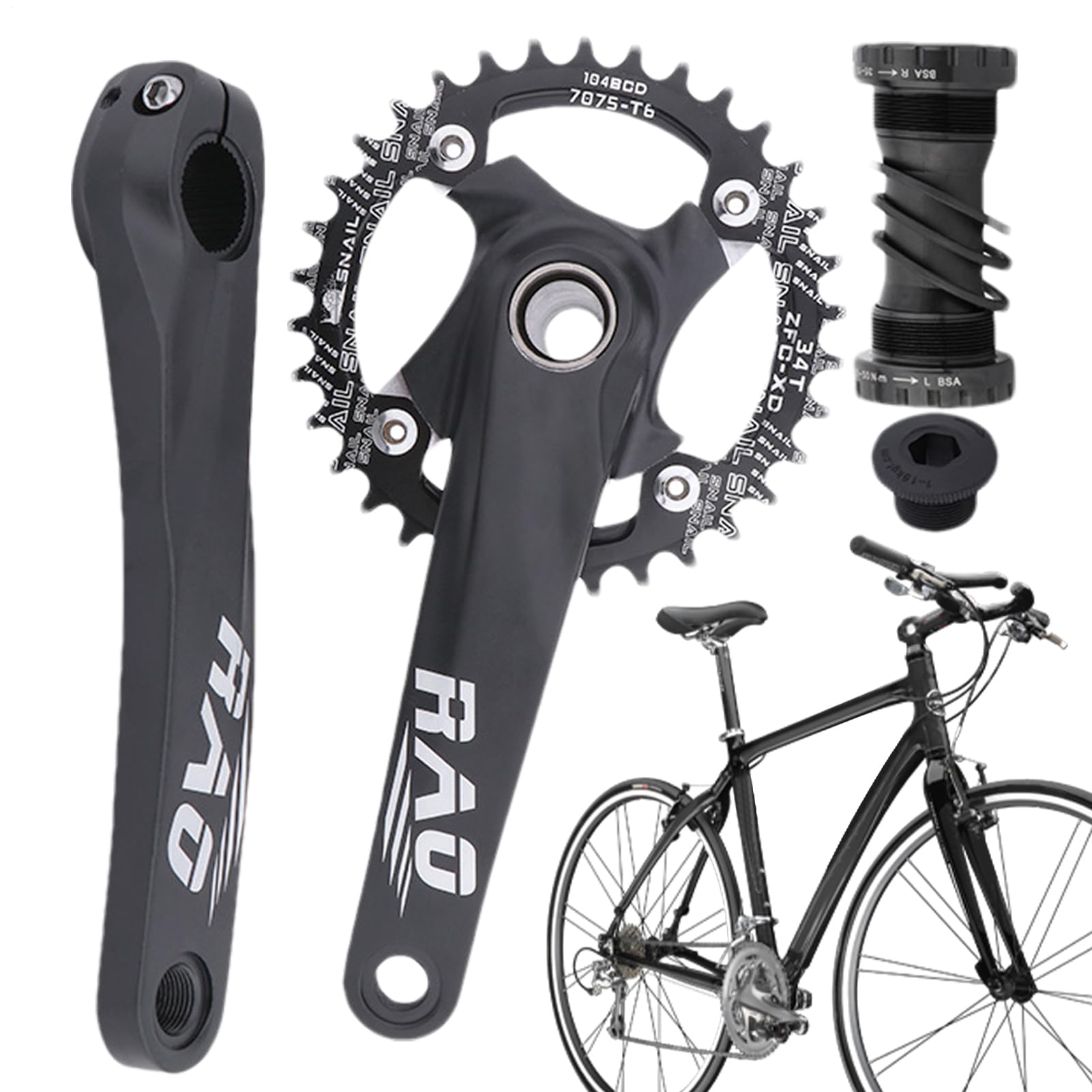 Proypiax Kurbelsatz Für Mountainbike | Hohl Integrierte Fahrradkette Ritzel Aus Aluminiumlegierung - Leichtes Aluminiumlegierung Schmal Breit Kettenblatt Ritzel Für Den Außenbereich Proypiax Kurbelsatz Für Mountainbike | Hohl Integrierte Fahrradkette Ritzel Aus Aluminiumlegierung - Leichtes Aluminiumlegierung Schmal Breit Kettenblatt Ritzel Für Den Außenbereich von Proypiax