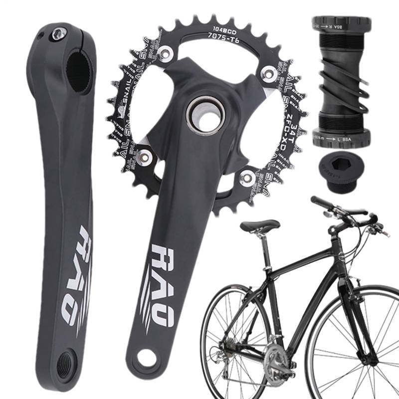 Proypiax Kurbelsatz Für Mountainbike | Hohl Integrierte Fahrradkette Ritzel Aus Aluminiumlegierung - Leichtes Aluminiumlegierung Schmal Breit Kettenblatt Ritzel Für Den Außenbereich von Proypiax