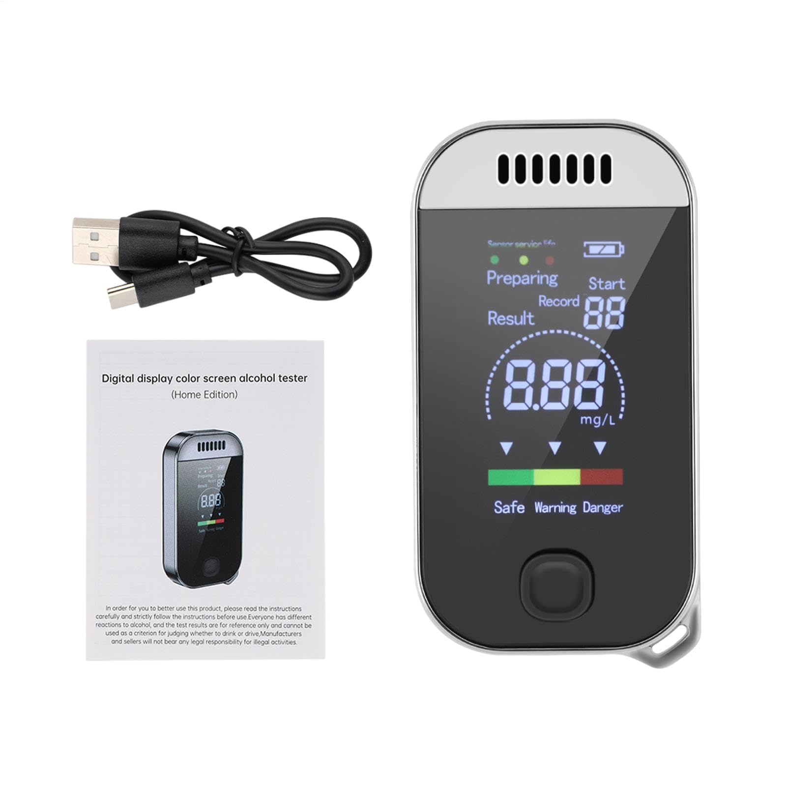 Alkoholtester, Alkoholtester mit digitaler Anzeige, Alkoholerkennung, tragbar, ohne Atemanalysator, professionelle Qualität Alkoholtester, Alkoholtester mit digitaler Anzeige, Alkoholerkennung, tragbar, ohne Atemanalysator, professionelle Qualität von Pruojhw