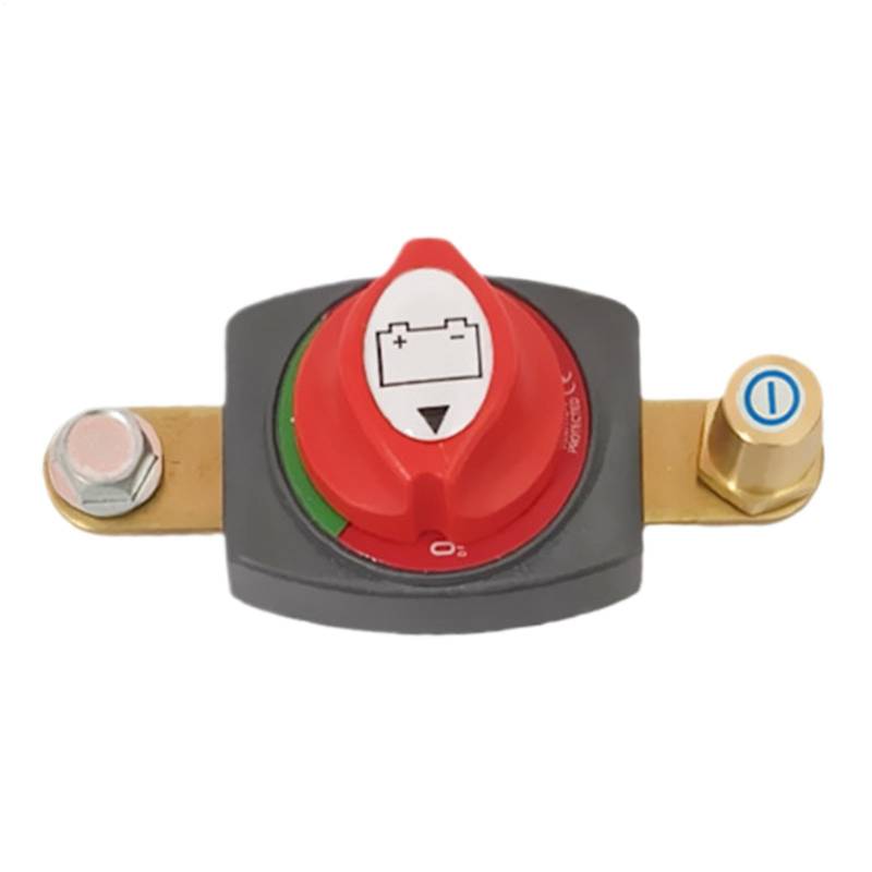 Pruojhw Batterie Ein/Aus mit Knopf, Batteriestopp | Batterie Off Stop Oberpfosten aus Messing - Autozubehör, robuster Hochstrom-Batterieausfall für von Pruojhw