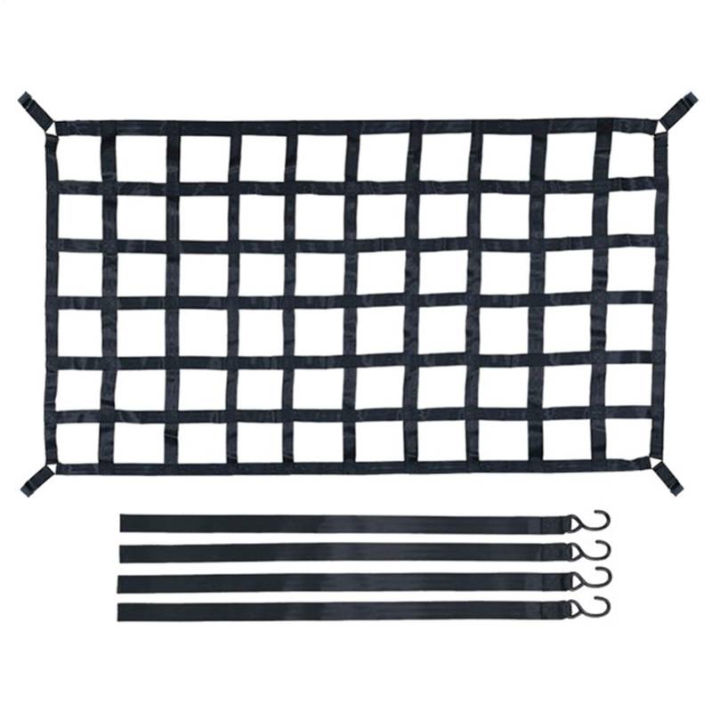 Pruojhw Gepäcknetz für Dachgepäckträger, 4 x 4 Zoll elastisches Gepäcknetz für LKW-Bett, klein, robust, ausziehbar bis zu 30,5 x 45,7 cm, kompatibel mit Bett von Pruojhw
