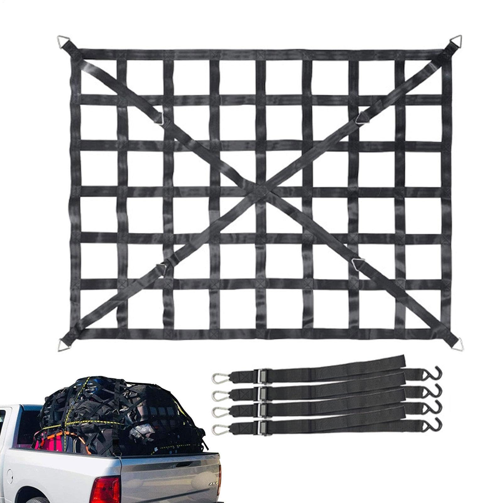 Pruojhw Laderetz für Anhänger | Elastisches Ladungsnetz 4 x 4 Zoll für LKW-Bett | Kleines elastisches Netz robust dehnbar bis 30,5 x 45,7 cm passend für Betten mit einer Größe von Pruojhw Laderetz für Anhänger | Elastisches Ladungsnetz 4 x 4 Zoll für LKW-Bett | Kleines elastisches Netz robust dehnbar bis 30,5 x 45,7 cm passend für Betten mit einer Größe von von Pruojhw