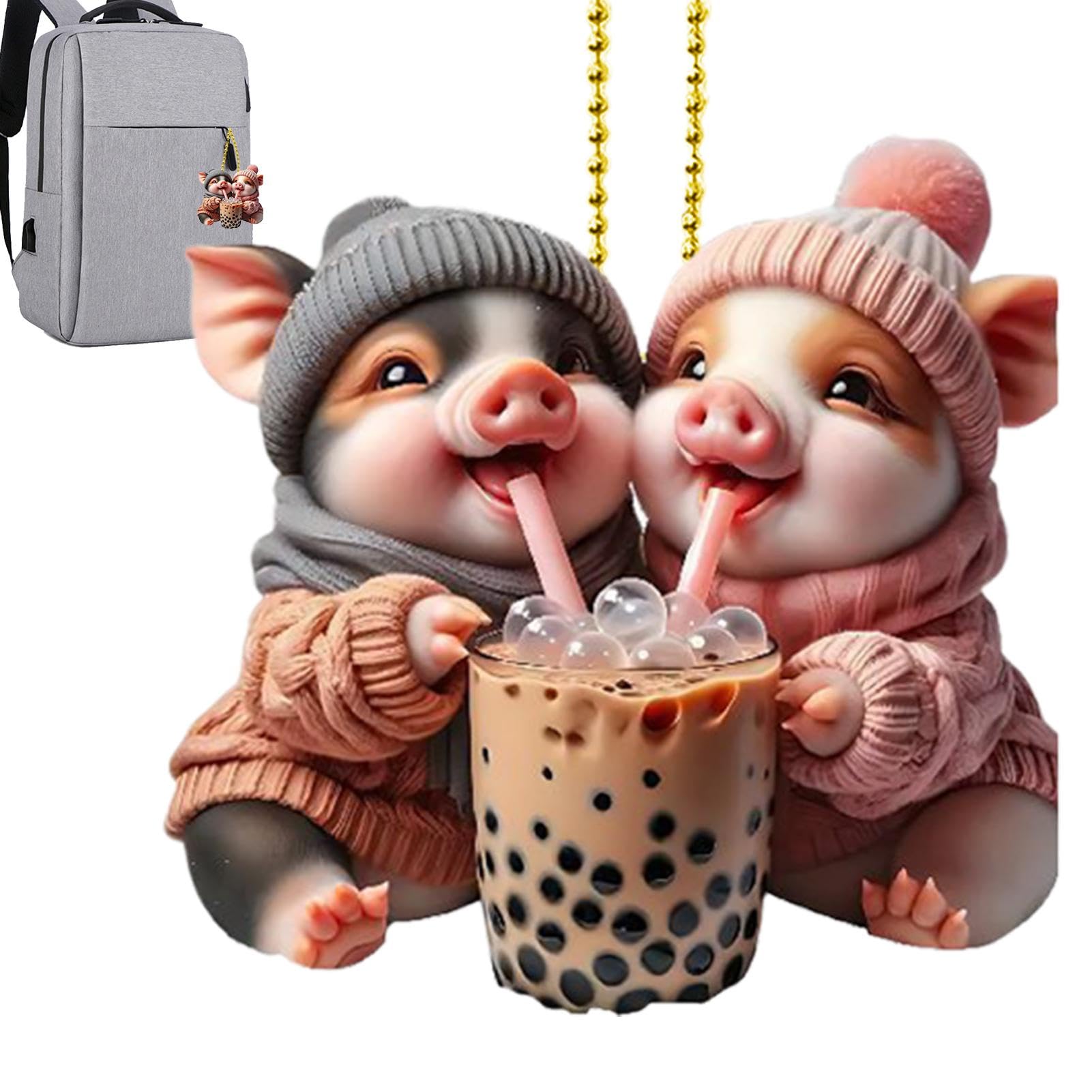 Pruojhw Schweine-Autoanhänger, Schweine-Autozubehör, Glückliches Schweine-Zubehör, Auto-Dekoration, Auto-Dekoration, Acryl, 2D Spiegel-Anhänger für Frauen Pruojhw Schweine-Autoanhänger, Schweine-Autozubehör, Glückliches Schweine-Zubehör, Auto-Dekoration, Auto-Dekoration, Acryl, 2D Spiegel-Anhänger für Frauen von Pruojhw