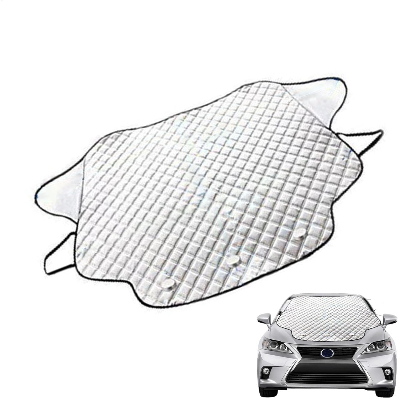 Pruojhw Windschutzscheiben-Schneedecke, Windschutzscheibenabdeckung für Auto für und Schnee, magnetische Windschutzscheibenabdeckung, Frostschutz, 4 Schichten verdickt, große Abdeckung Pruojhw Windschutzscheiben-Schneedecke, Windschutzscheibenabdeckung für Auto für und Schnee, magnetische Windschutzscheibenabdeckung, Frostschutz, 4 Schichten verdickt, große Abdeckung von Pruojhw