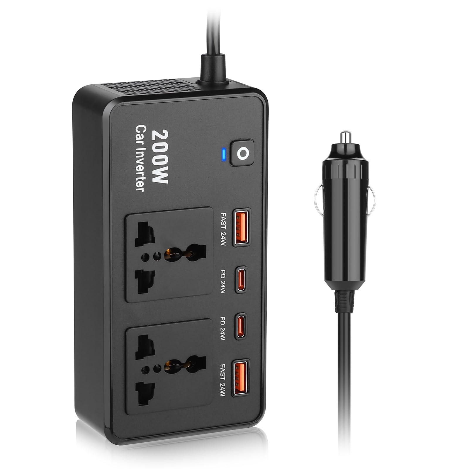 Psdndeww Hocheffizienz 200W Wechselrichter DC12V Auf AC220V Mit Schnellem Gebühren USB C Für Die Ladung Von Elektronikgeräten Psdndeww Hocheffizienz 200W Wechselrichter DC12V Auf AC220V Mit Schnellem Gebühren USB C Für Die Ladung Von Elektronikgeräten von Psdndeww