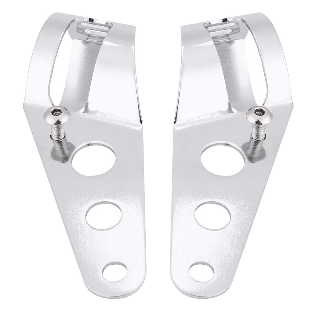 Scheinwerferhalterung, Edelstahl -Motorrad -Scheinwerferhalterung mit Einfacher Installation, Starke Unterstützung für Motorräder, Brillante Dekoration, Geeignet für Motorräder (SILVER) von Pssopp