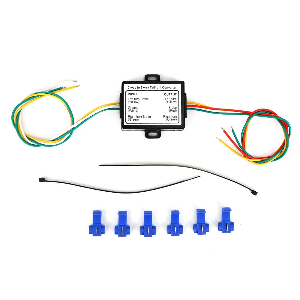 2 zu 3 Draht Spleiß Rücklicht Anhänger Konverter 2 zu 3 Draht Anhänger Rücklichtkonverter Elektrisches System Kabelbaumadapter für Anhänger Schlauchboote Pickups Vans von Psytfei