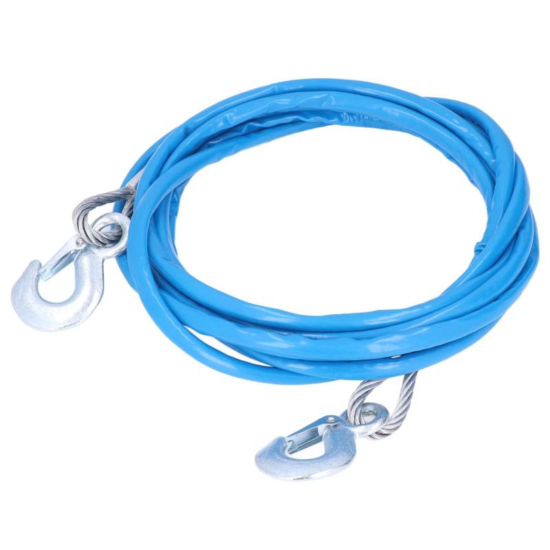 Abschleppseil Auto mit Haken 5mx12mm/16.4ftx0.5in 7T Abreißseil PVC Stahl Anhängersicherung Sicherungsseil Abschleppgurt Pannenhilfe Doppel Zugseil Spannseil für für Autos SUVs leichte Lastwagen Blau von Psytfei