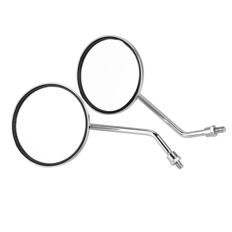 Motorrad Rückspiegel Set 2 Stücke 8mm Rund Universal Motorrad Spiegel Mountainbike Seitenspiegel Links/Rechts Quad Roller ATV Moped Galvanik von Psytfei