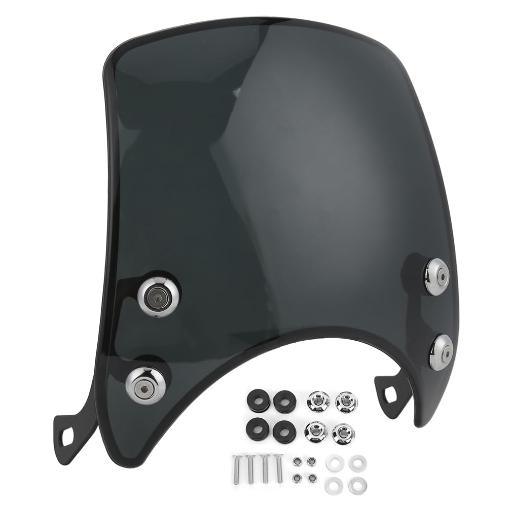 Psytfei Motorrad Windschutzscheibe Motorrad Windschild Spoiler Scheinwerfer Verkleidung mit 2 Halterung Motorrad Windshield Windabweiser Universal für 5-7 Zoll Scheinwerfer Motorrad Schwarz von Psytfei