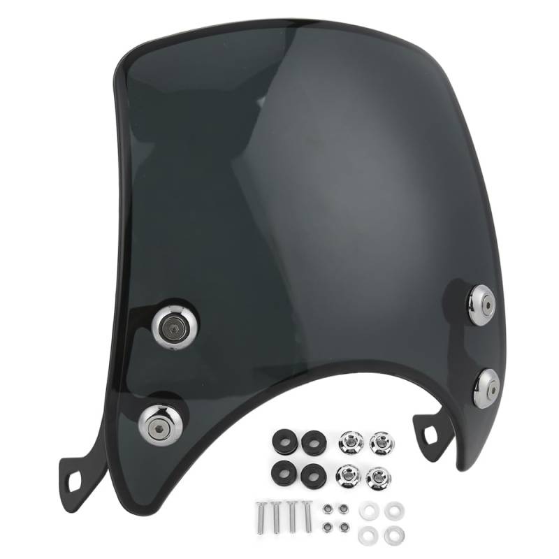 Windschild Motorrad Universal Motorrad Windschutzscheibe Motorrad Scheiben Spoiler Scheinwerfer Verkleidung mit 2 Halterung Motorrad Windshield Windabweiser für 5-7 Zoll Scheinwerfer Motorrad Schwarz von Psytfei