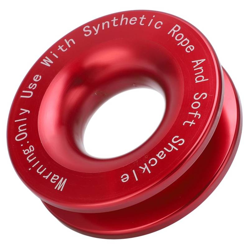 Snatch Block Winch Snatch Recovery Ring 41000lbs Block Pulley Towing Ring für 7/16 Zoll 1/2 Zoll Softschäkel mit 3/16 Zoll 1/4 Zoll 3/8 Zoll Seilen(Rot) von Psytfei
