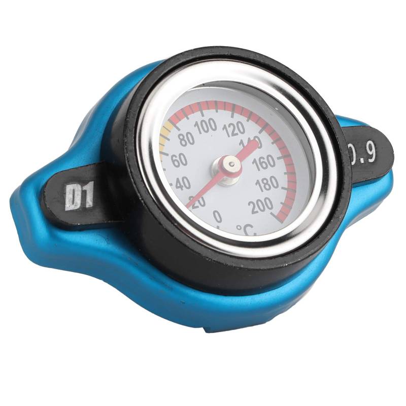 Thermostatischer Kühlerdeckel mit Temperaturanzeige Motorrad Universeller Kühlerverschlussdeckel Wassertankdeckel Auslaufsicher (Kleiner Kopf 0.9bar) von Psytfei