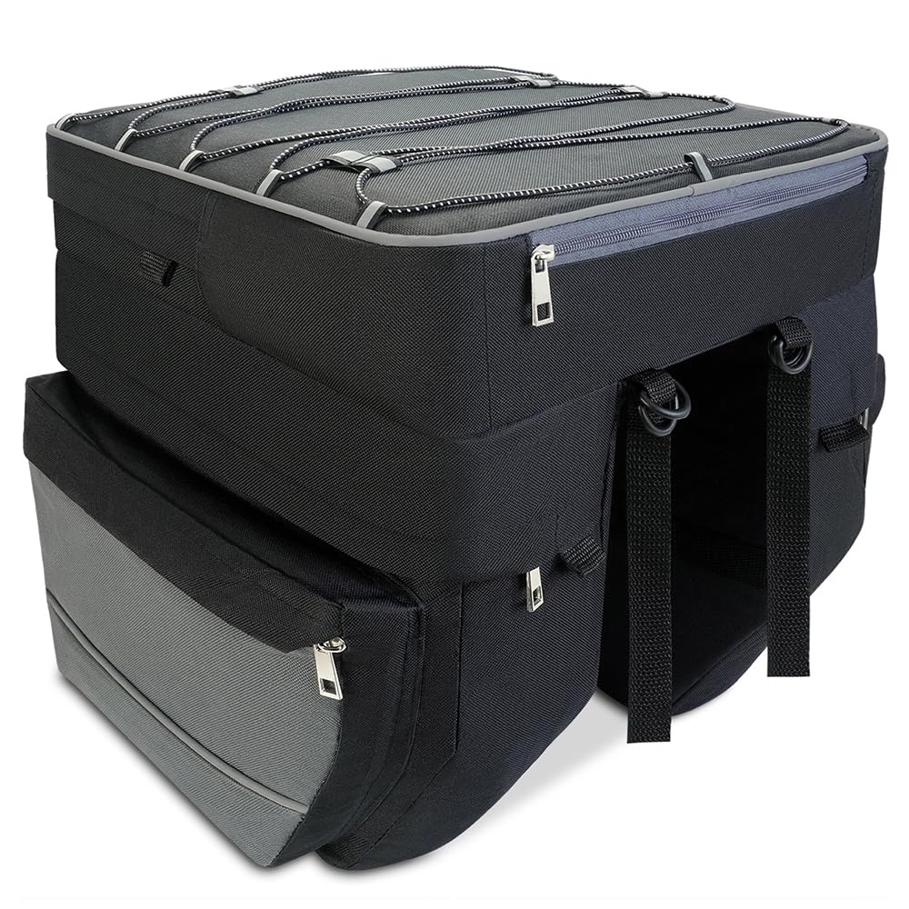 Pucuwu Fahrradtasche 3 in 1 Fahrrad Gepäckträgertaschen, 68L Große Kapazität Wasserdicht Fahrrad Rücksitz Träger Kofferraumtasche mit Reflektierendem Rand, Multifuction Pendler Satteltaschen mit Pucuwu Fahrradtasche 3 in 1 Fahrrad Gepäckträgertaschen, 68L Große Kapazität Wasserdicht Fahrrad Rücksitz Träger Kofferraumtasche mit Reflektierendem Rand, Multifuction Pendler Satteltaschen mit von Pucuwu