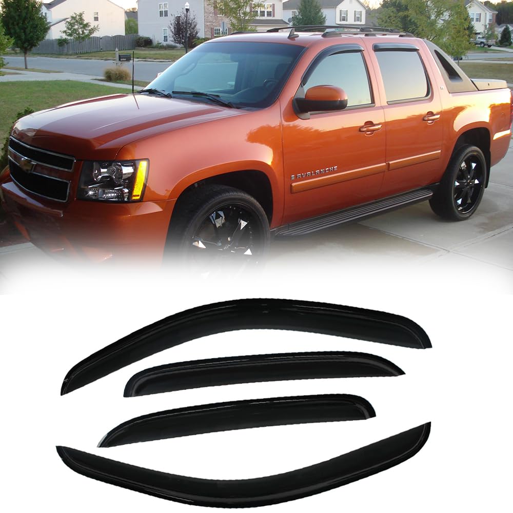 Puermto 94515 Windabweiser für 2007–2014 Chevy Silverado/GMC Sierra 1500/2500HD/3500HD Crew Cab & Yukon XL/Suburban/Avalanche, regenfest, sonnenfest, schützender Ersatz, Regenschutz Puermto 94515 Windabweiser für 2007–2014 Chevy Silverado/GMC Sierra 1500/2500HD/3500HD Crew Cab & Yukon XL/Suburban/Avalanche, regenfest, sonnenfest, schützender Ersatz, Regenschutz von Puermto
