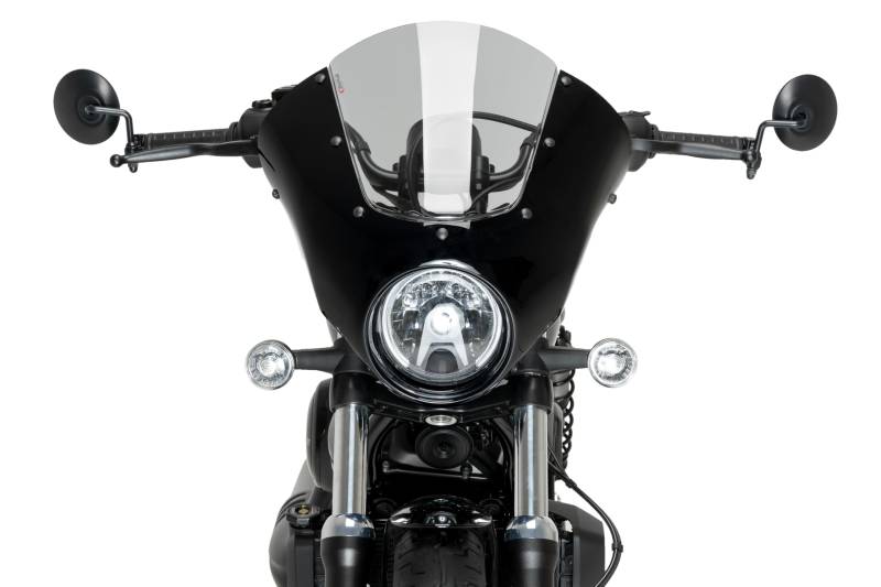 Puig 21957H New Generation Sport Verkleidungsscheibe für Harley Davidson Nightster 975 Special 2023 und 2024 – Aerodynamisches Design und Sportlicher Stil, getönt von Puig