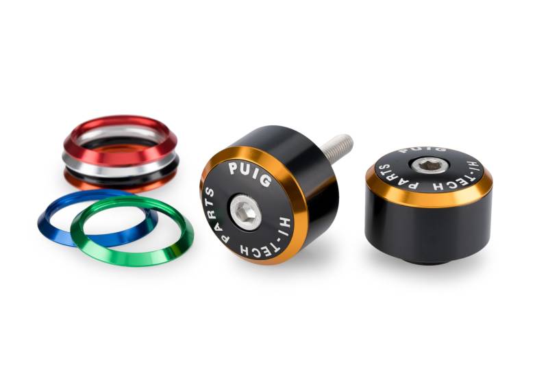Puig 21978N Lenkergewichte Balance, Set mit austauschbaren mehrfarbigen Ringen, modernes Design, aus leichtem und widerstandsfähigem Aluminium zur Verbesserung des Stils deines Motorrads, Schwarz von Puig