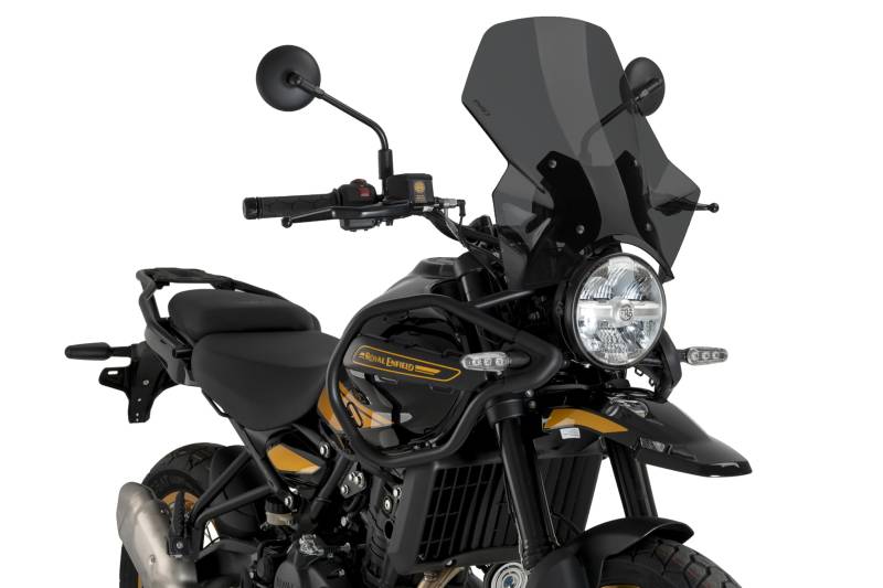 Puig 22113F Verstellbare Windschutzscheibe – Aerodynamischer Schutz und Einstellbares Design für Royal Enfield Himalayan 450 2024-2025, Stark Getönt von Puig