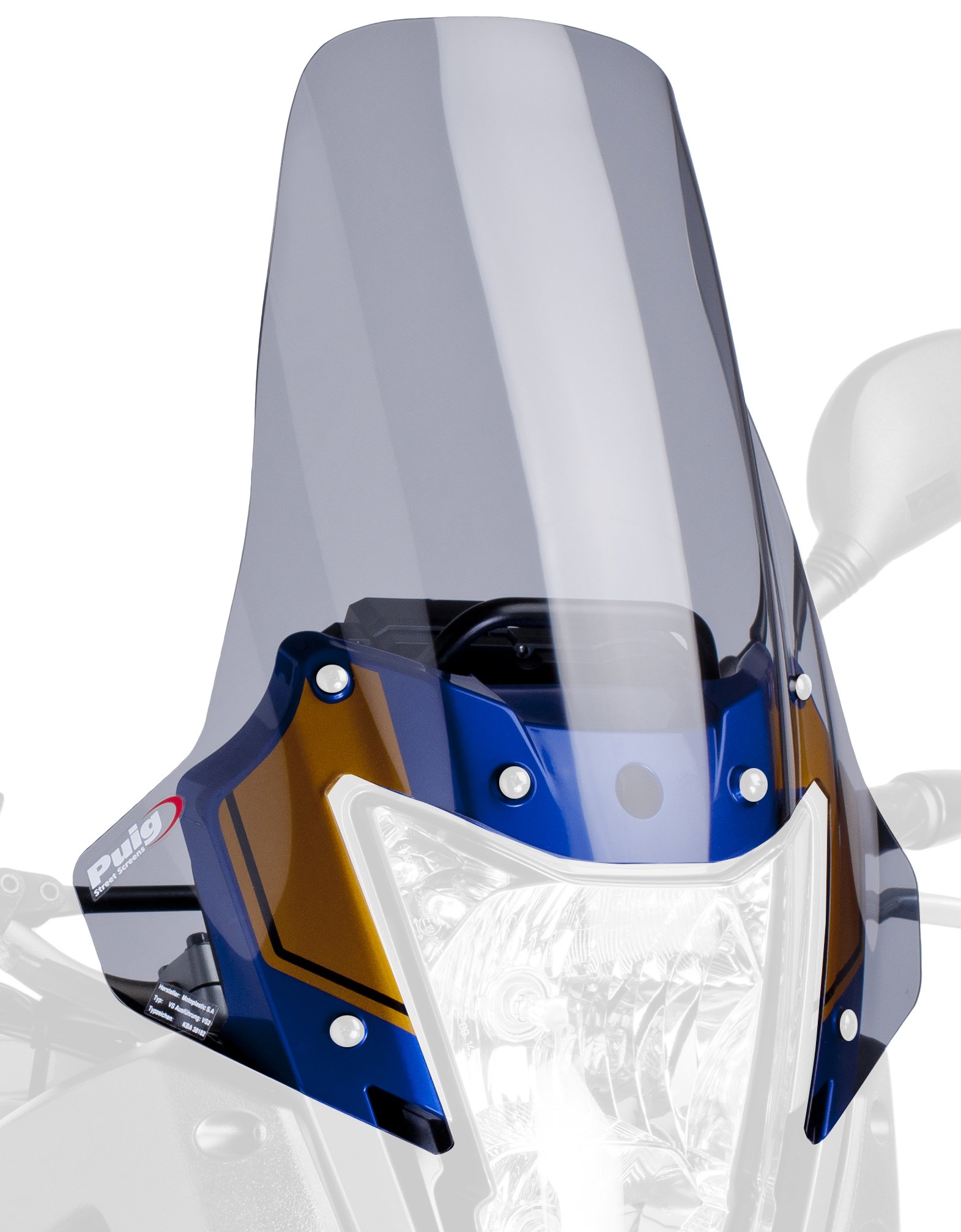 Puig 4636F Kuppel Touring Yamaha XT660z Tenere 08-14, Transparent/Dunkelgrau Rauch von Puig