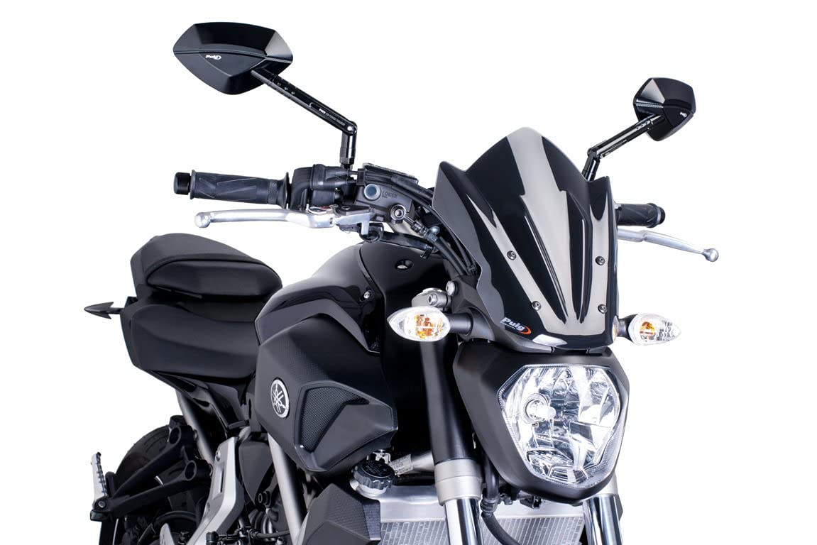 Puig 7015N Windschutzscheibe Cockpitverkleidung für Yamaha MT-07 2014, Schwarz, Medium von Puig