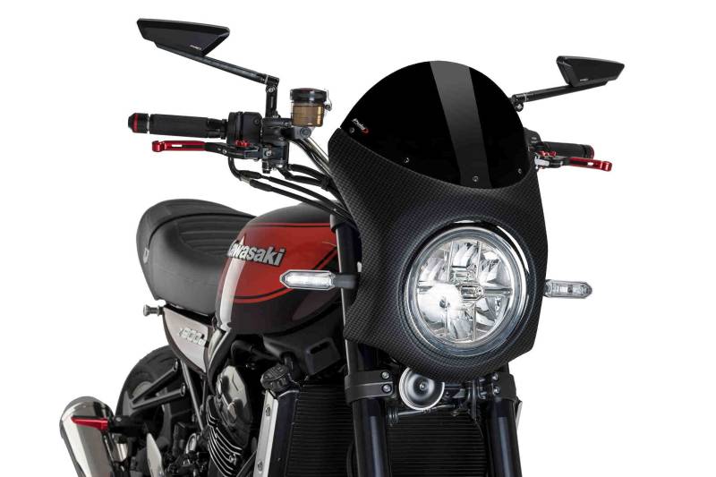 Puig Retro Carbon Look Verkleidungscheibe 9596N für Kawasaki Z900RS 18'-19' von Puig