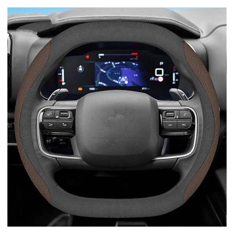 Punxdda Lenkradbezug Für Dacia Duster 2024/2025 Leder Atmungsaktive Nicht-Slip Auto-Styling Auto Zubehör Lenkrad Abdeckung (Sgj) von Punxdda