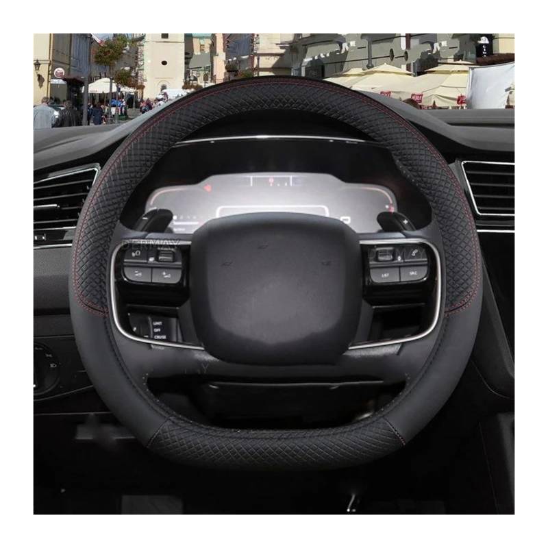 Punxdda Lenkradbezug Für Citroen C1 C2 C3 C4 C5 C4L Berlingo C4 Picasso C5 AIRCROSS Auto Lenkrad Abdeckung PU Leder Nicht-Slip Auto Zubehör Lenkrad Bezug(A) von Punxdda