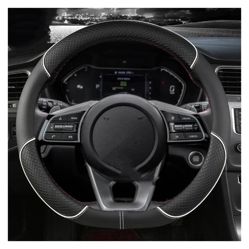 Auto Lenkradbezug Für Kia Stonic KX1 2017~2021 PU Leder DERMAY Auto Lenkrad Abdeckung Auto Zubehör Innen Lenkrad Bezug(G) von Punxdda