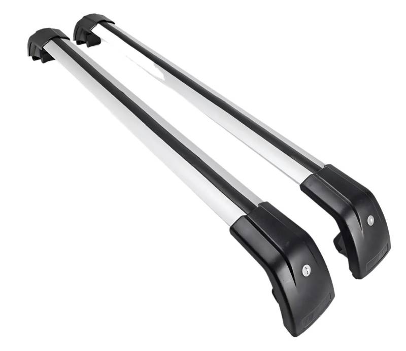 Dachgepäckträger Für Jeep Für Kompass 2017-2025 2PCS Cross Bar Dachreling Rack Abschließbare Fracht Träger Kajak Bar Gepäck Dachgepäckträger Querträge(Black with Silver) von Punxdda