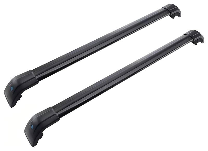 Dachgepäckträger Für Jeep Für Kompass 2017-2025 2PCS Dachreling Rack Abschließbare Fracht Träger Querstangen Kajak Bar Gepäck Dachgepäckträger Querträge(Schwarz) von Punxdda