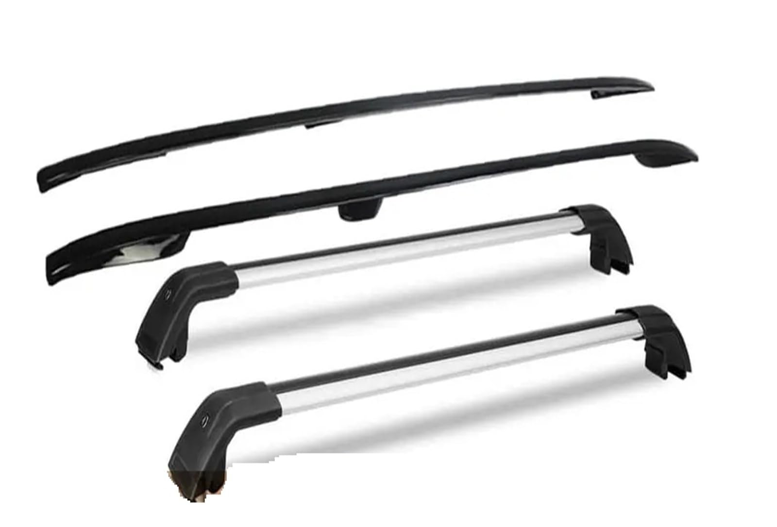 Dachgepäckträger Für Land Für Rover Für Range Für Rover Für SWB 2013-2022 2PCS Dachrelingträger + 2PCS Querstangen Set Gepäckträger Dachgepäckträger Querträge(Black Silver Black) von Punxdda