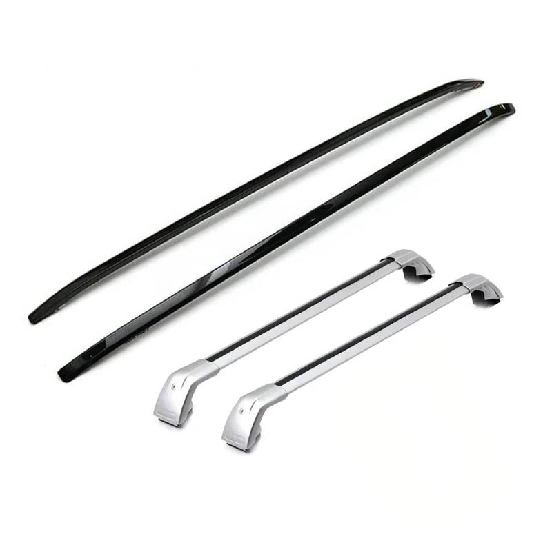 Dachgepäckträger Für Range Für Rover Für Evoque 2012-2019 4PCS Dachträgerschienen + Querstangen Frachtgepäckträger Dachgepäckträger Querträge(Silver Crossbar) von Punxdda