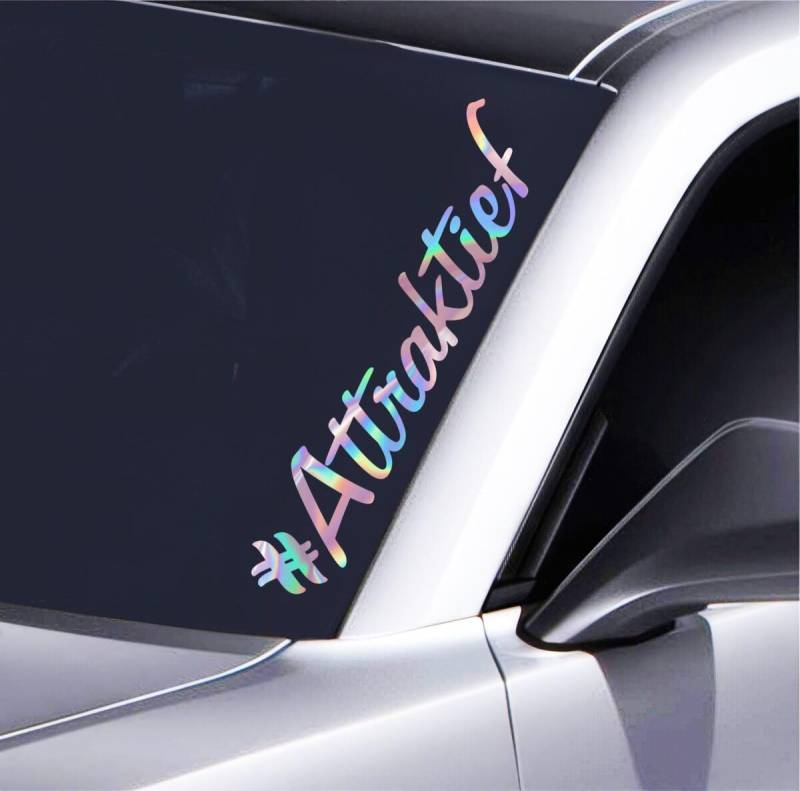 Attraktief Auto Aufkleber - Lustiger Schriftzug fürs Tieferlegen - 55x10 cm Tuning Sticker - Für Frontscheibe & Karosserie - Witziges Design für Autofans, Hologramm von Pure Print Cut