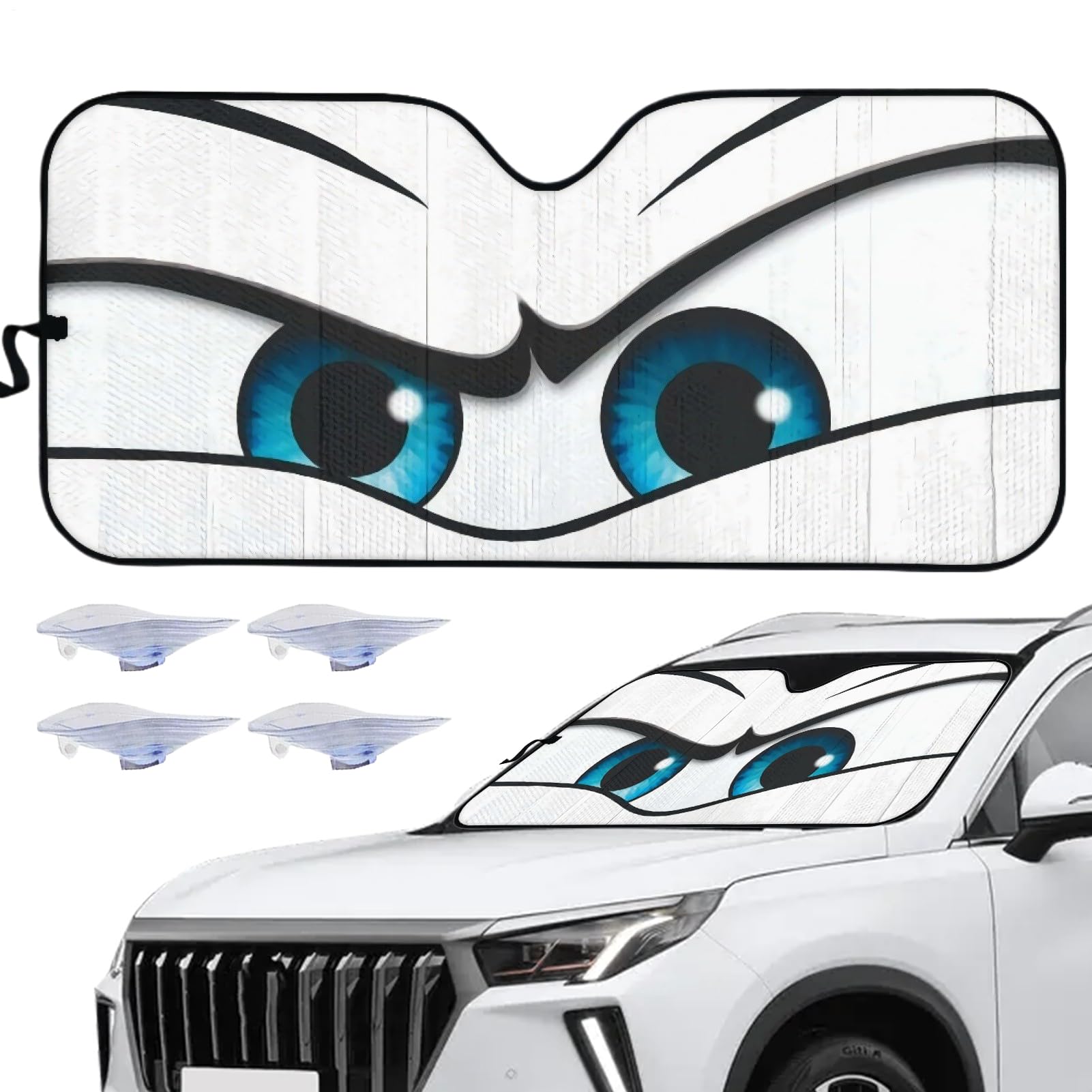 Puwaiio Cartoon-Augen Sonnenschutz Für Auto Windschutzscheibe | Auto-Hitzeschutz Mit Effektiver Sonnenabschirmung,Vielseitig Einsetzbarer Klappbarer Schutz Für Outdoor-Aktivitäten, Puwaiio Cartoon-Augen Sonnenschutz Für Auto Windschutzscheibe | Auto-Hitzeschutz Mit Effektiver Sonnenabschirmung,Vielseitig Einsetzbarer Klappbarer Schutz Für Outdoor-Aktivitäten, von Puwaiio