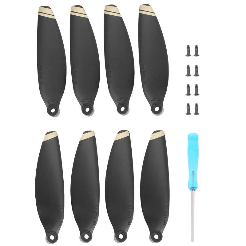 2 Paar Propeller Low-Noise Propeller Ersatzteil Drohnenzubehör Passend für Mini 2(Goldkante) von Pwshymi