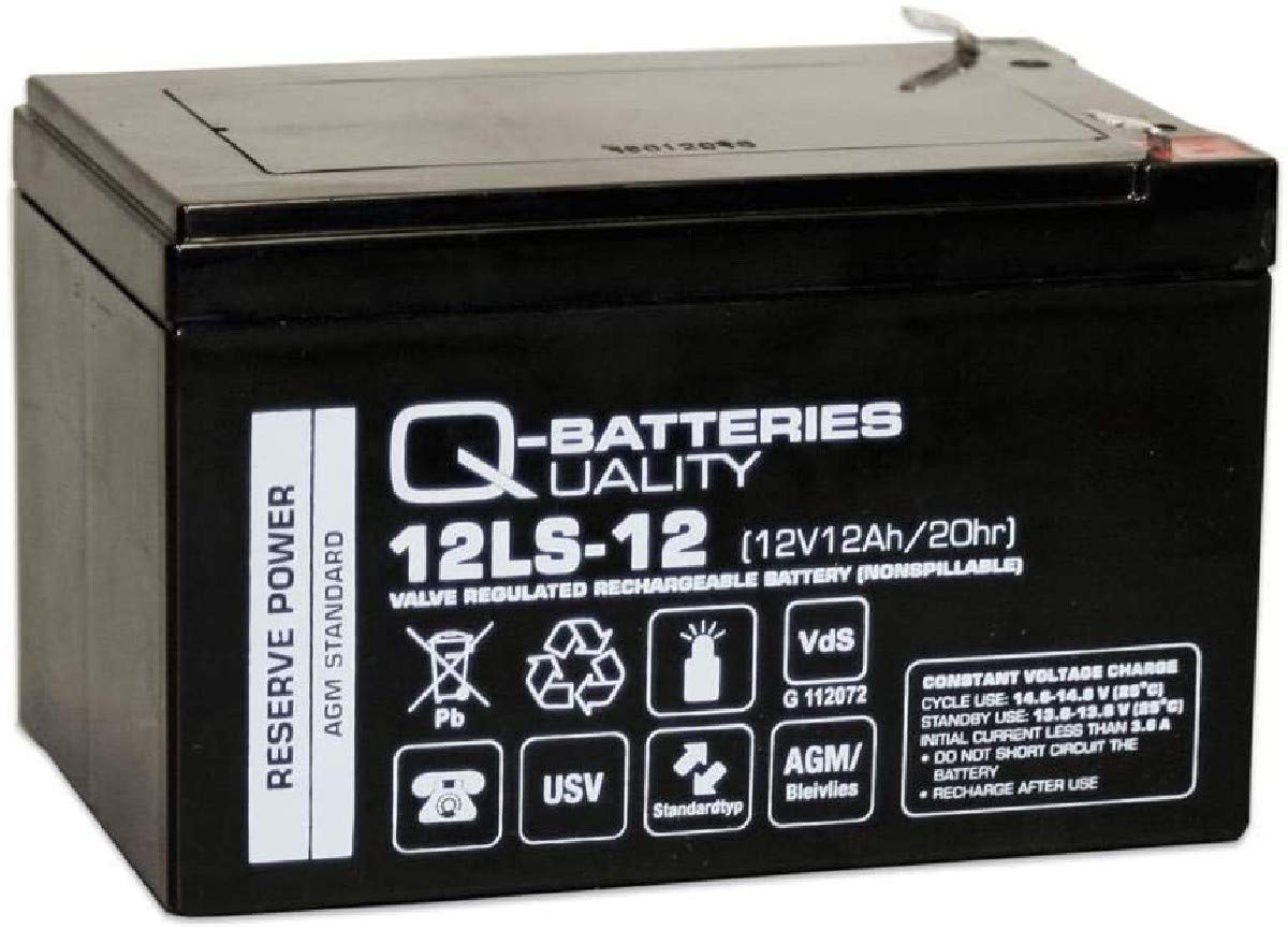 Q-Batteries 12LS-12 F1 12V 12Ah Blei-Vlies-Akku / AGM VRLA mit VdS von Q-Batteries