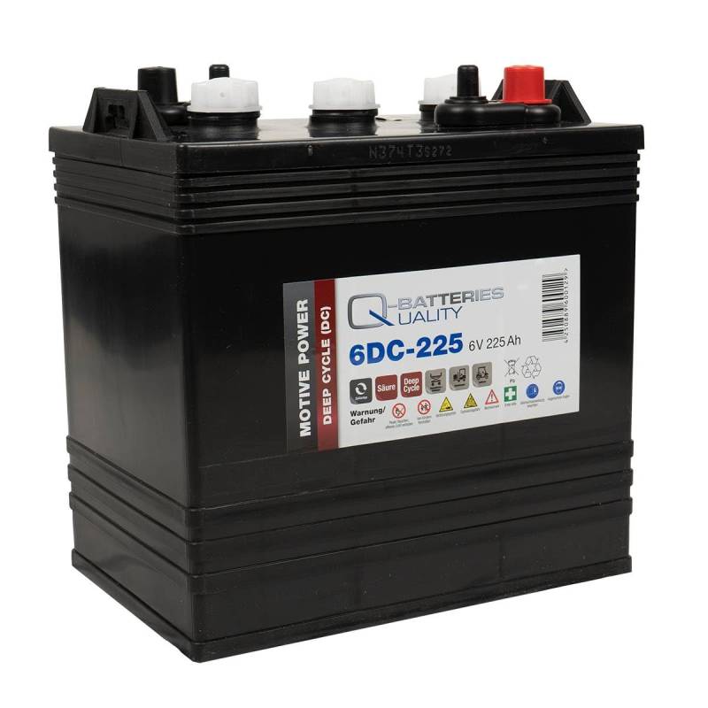 Q-Batteries 6DC-225 6V 225Ah Batterie für Reinigungsmaschinen, Golfcars und Hebebühnen von Q-Batteries