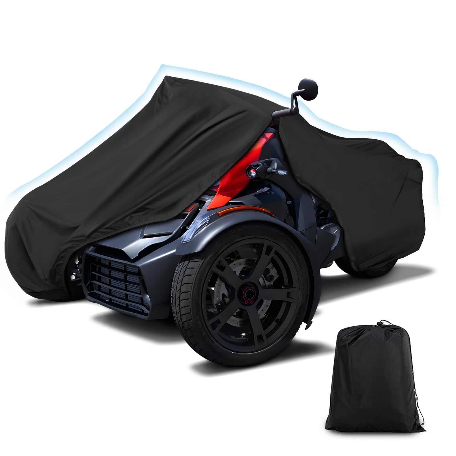 Ryker Full Cover kompatibel mit Can-Am Ryker 300D Oxford Stoff Schutz vor Staub Schmutz Schnee Regen Sonnenstrahlen (Schwarz) von Q QUNSUNUS