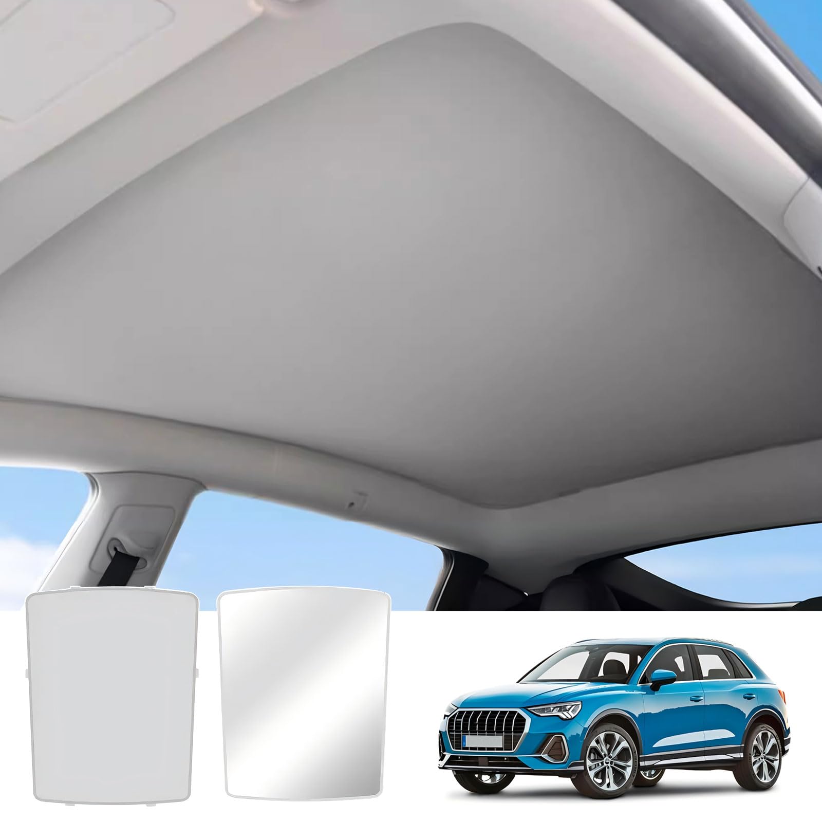 QANGBOOM Auto Glasdach-Sonnenschutz Kompatibel mit Audi Q5 2009-2017, Einteiliger Sonnendach-Sonnenschutz mit Aufbewahrungstasche, Faltbarer Sonnenschutzdach, Wärmeisolierung, Kein Durchhängen QANGBOOM Auto Glasdach-Sonnenschutz Kompatibel mit Audi Q5 2009-2017, Einteiliger Sonnendach-Sonnenschutz mit Aufbewahrungstasche, Faltbarer Sonnenschutzdach, Wärmeisolierung, Kein Durchhängen von QANGBOOM