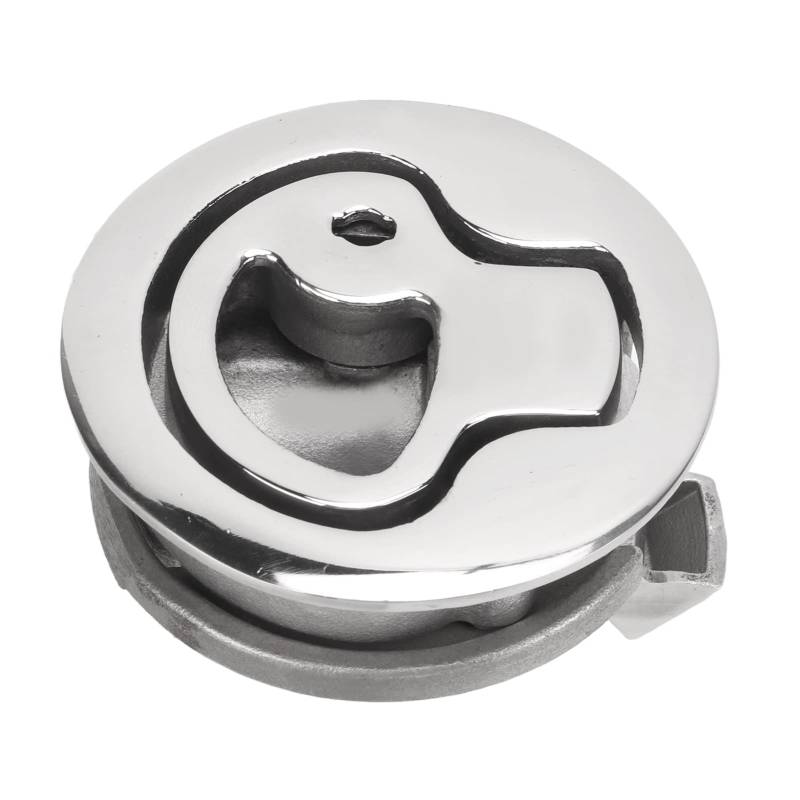 2-Zoll-Bootsriegel Flush Pull Slam Latch, Rundes Edelstahl-Bootstürlukenschloss Mit 2 Schlüsseln von QANYEGN