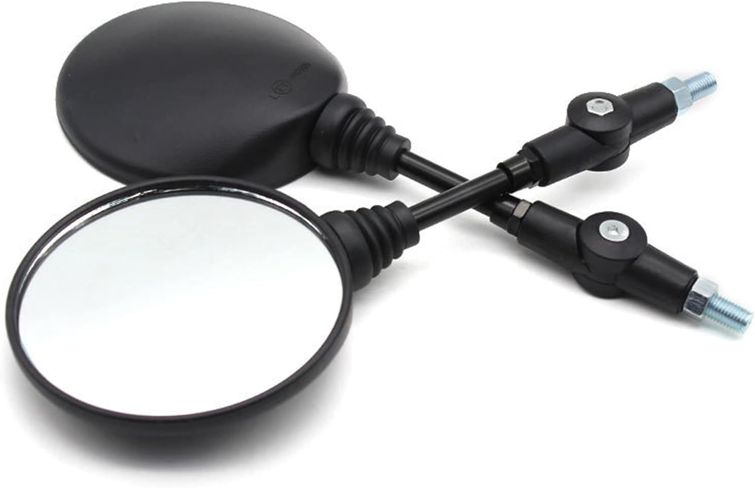 Foldable Motorcycle Rearview Mirror 2pcs Round 10MM Scooter E- Bike Rear View Mirrors Back Side Convex Mirror (Color : Black) von Huianpen