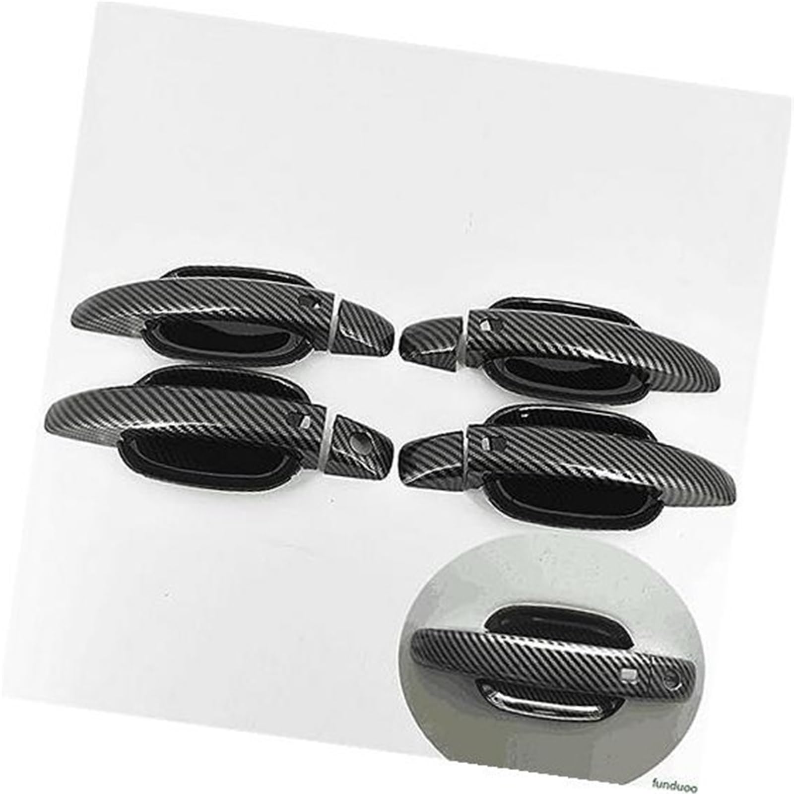 QASULER, for, A1 2010 2011 2012 2013 2014 2015 2016 2017 Kohlefaser Chrom Autotürgriffabdeckung Aufkleber Styling Autozubehör Autotürgriffabdeckung(Black Carbon Handle-Bowl) von QASULER
