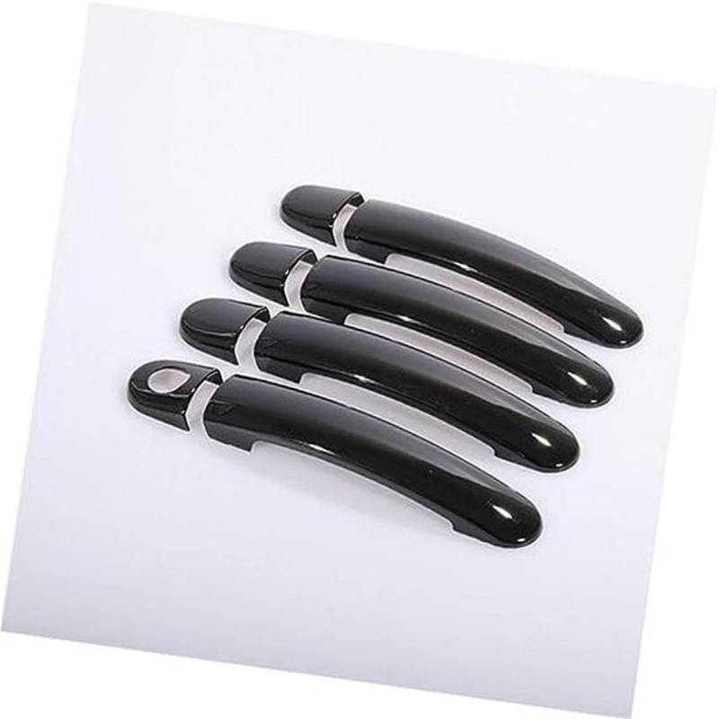 QASULER, for Golf, 5 MK5, for Golf, V Rabbit 1K 2004–2009, glänzendes Chrom, Autotürgriffabdeckungen, Zubehör, Styling-Aufkleber Autotürgriffabdeckung(Black Model 1) von QASULER