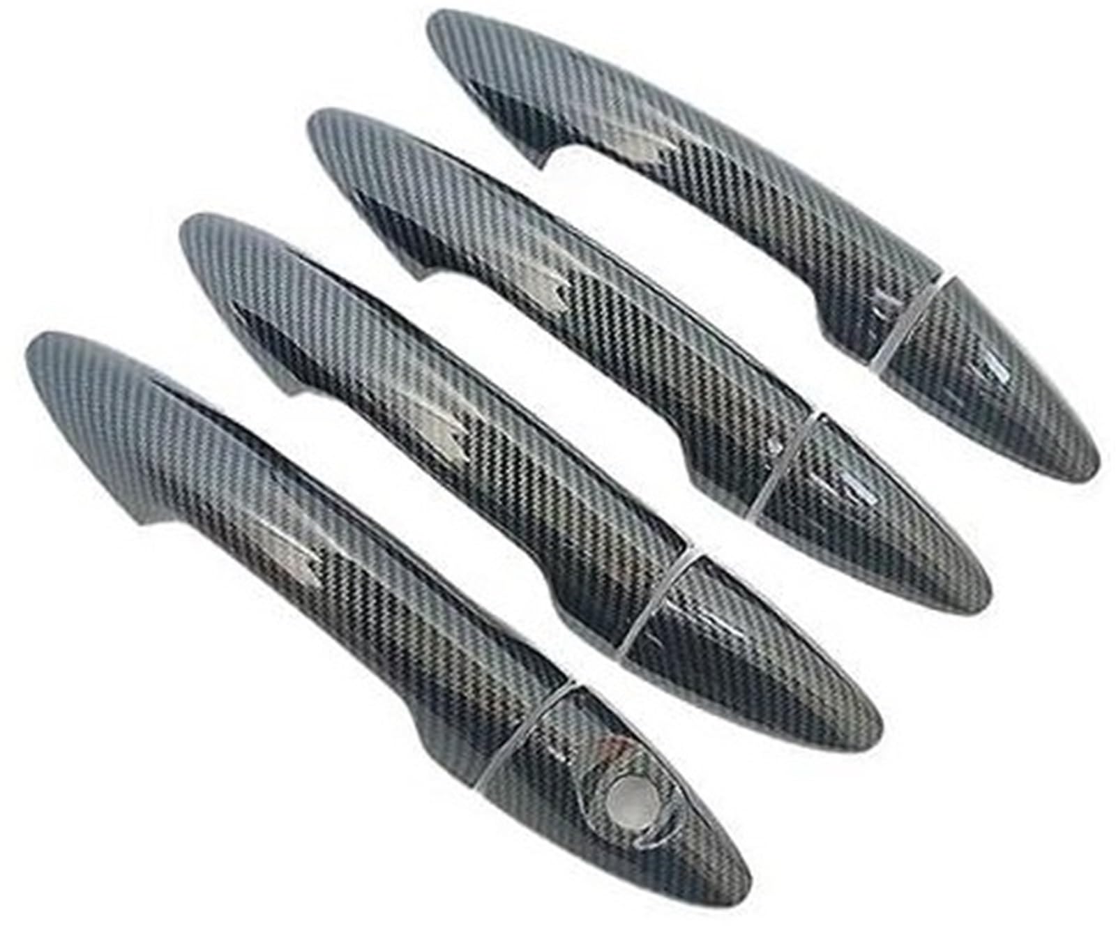 QASULER, for Kia, Rio 3 Rio3 K2 2011–2016, glänzende Kohlefaser-Autotürgriffabdeckung, Zierleiste Autotürgriffabdeckung(Black Carbon 0 Button) von QASULER
